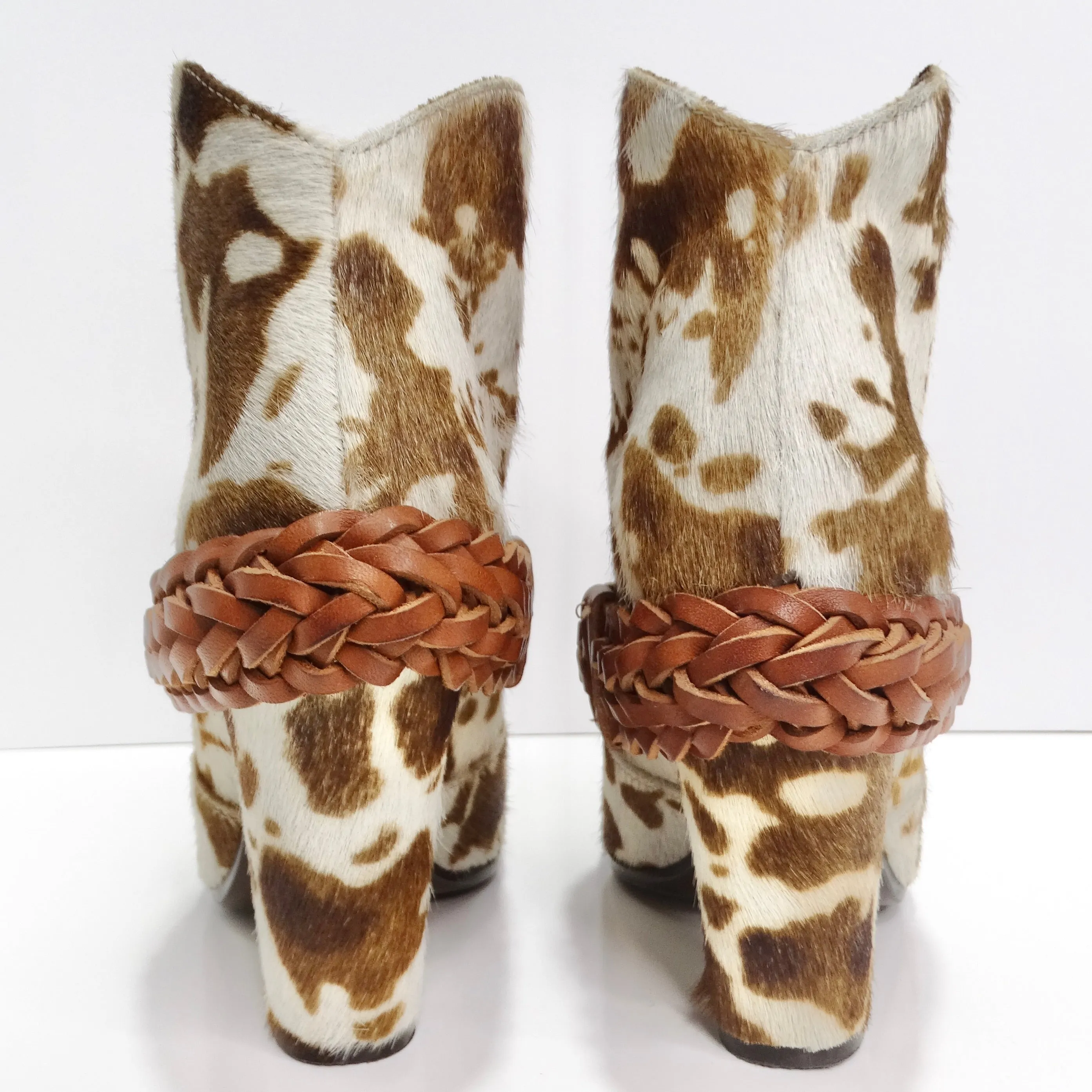 Golden Goose Cow Print Calf Hair Ankle Boots