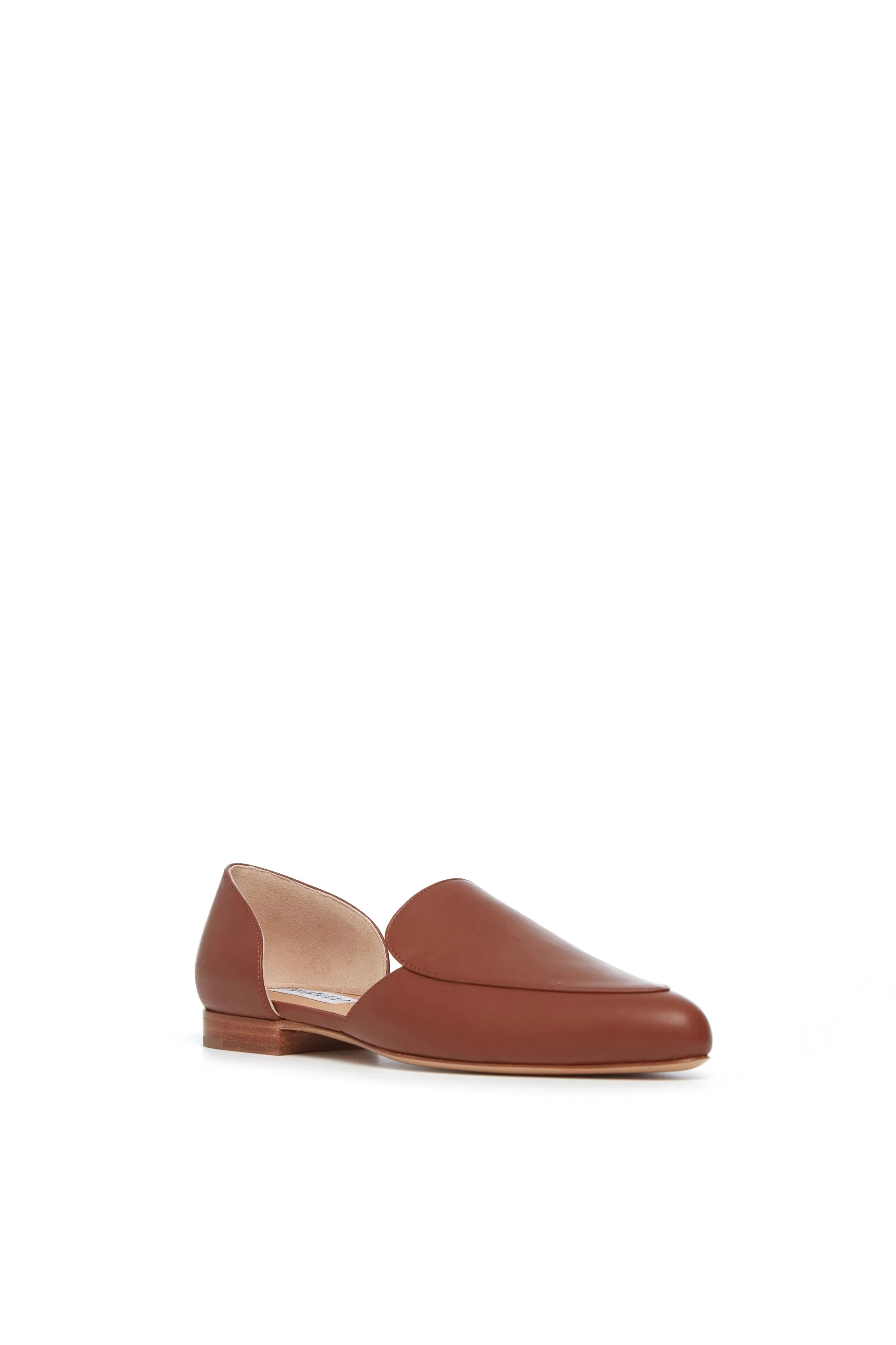 Jax Flat Shoe in Cognac Leather