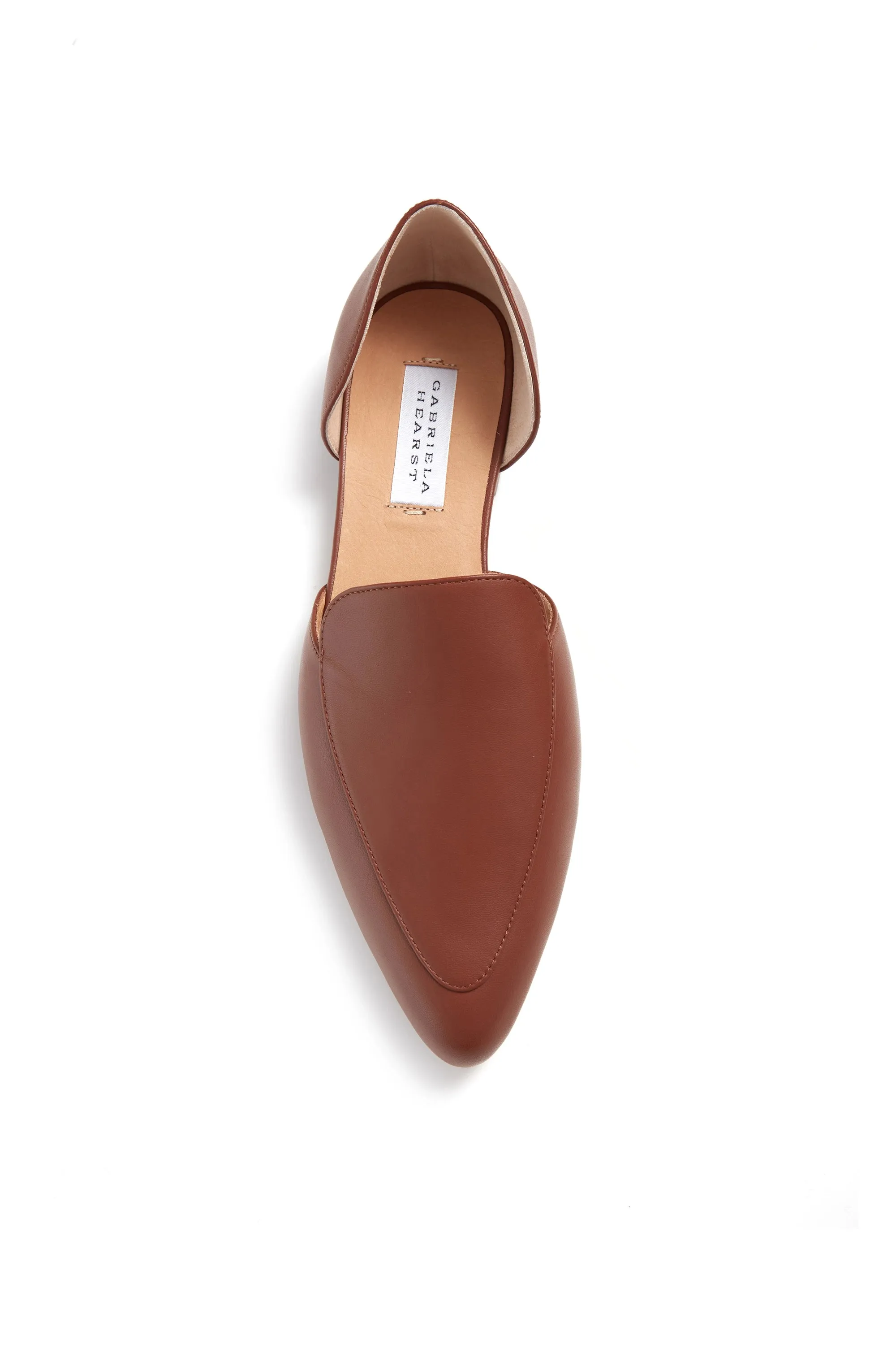 Jax Flat Shoe in Cognac Nappa Leather