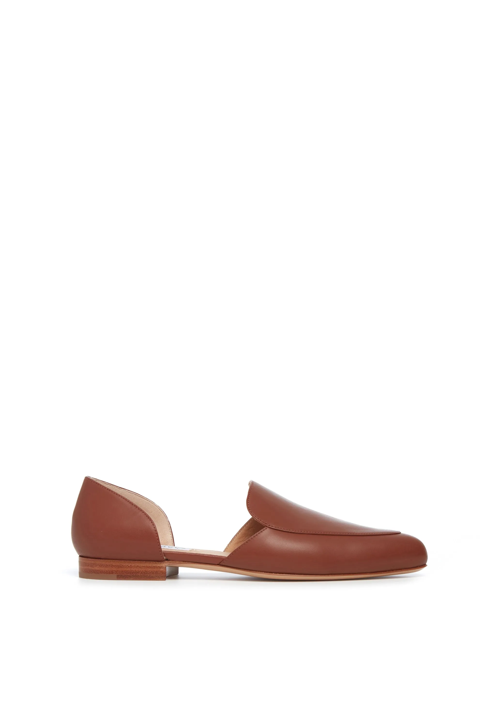 Jax Flat Shoe in Cognac Nappa Leather