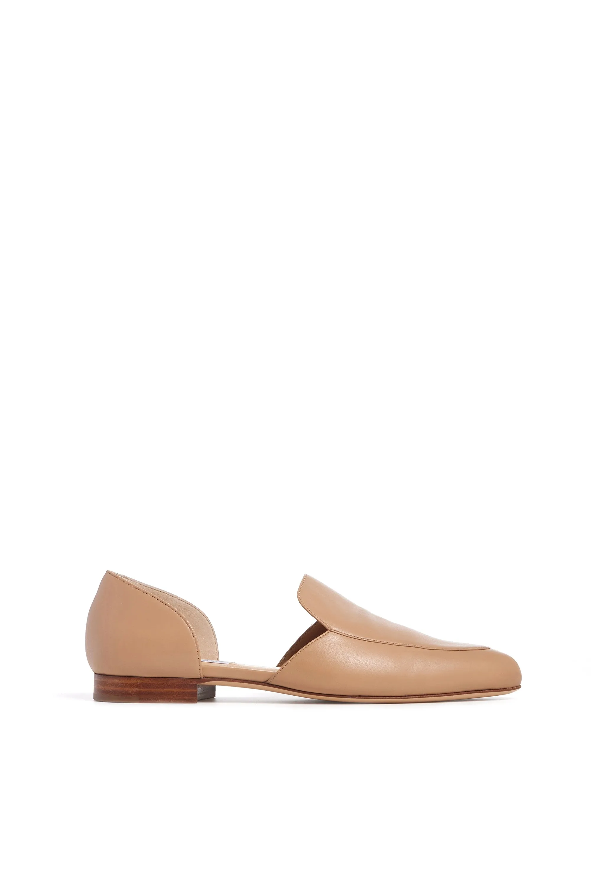 Jax Flat Shoe in Dark Camel Nappa Leather