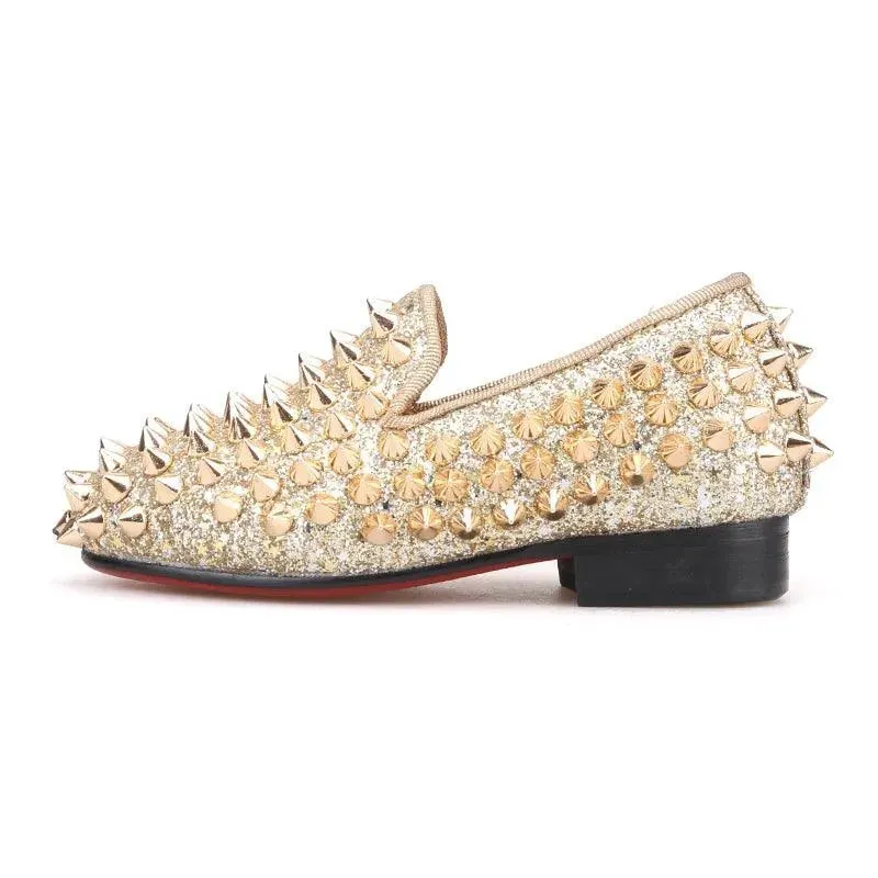 Kids Loafers Timeless Elegance: Handmade Spiked Loafers for Kids