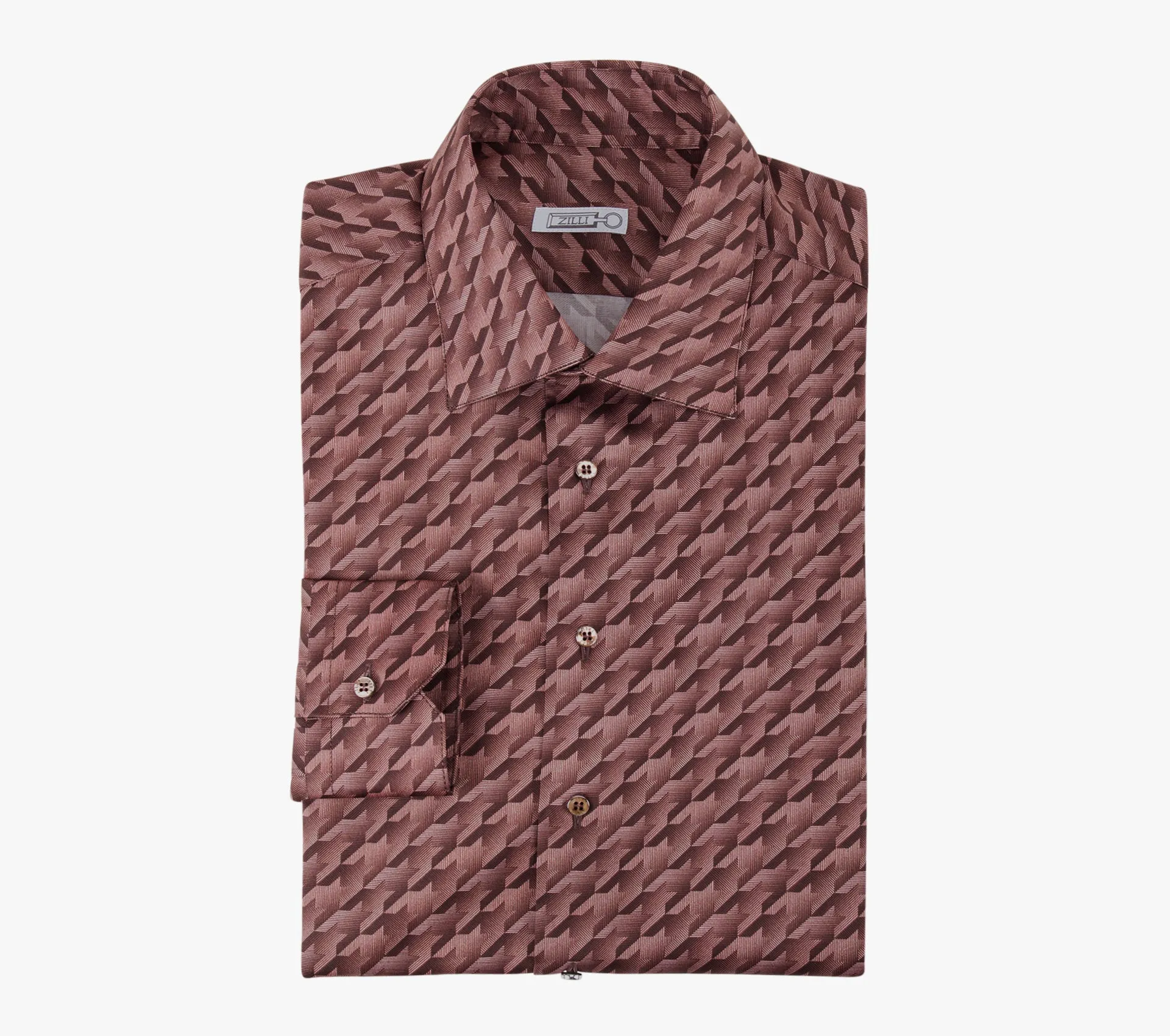 Long Sleeves Shirt with Houndstooth Pattern