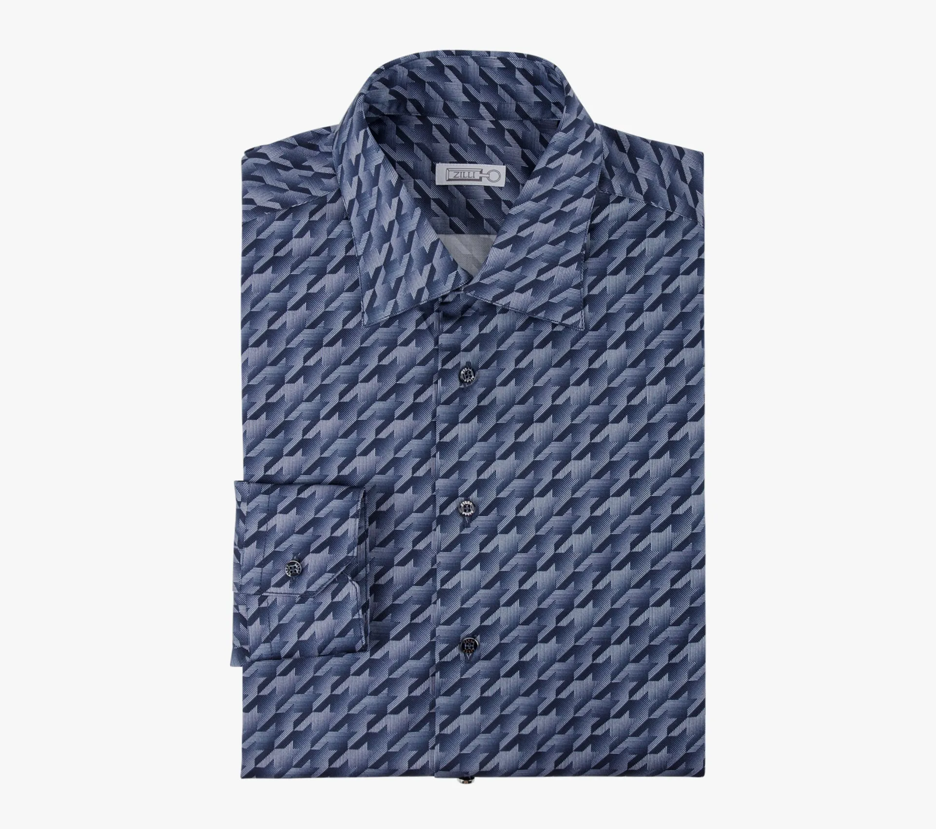 Long Sleeves Shirt with Houndstooth Pattern