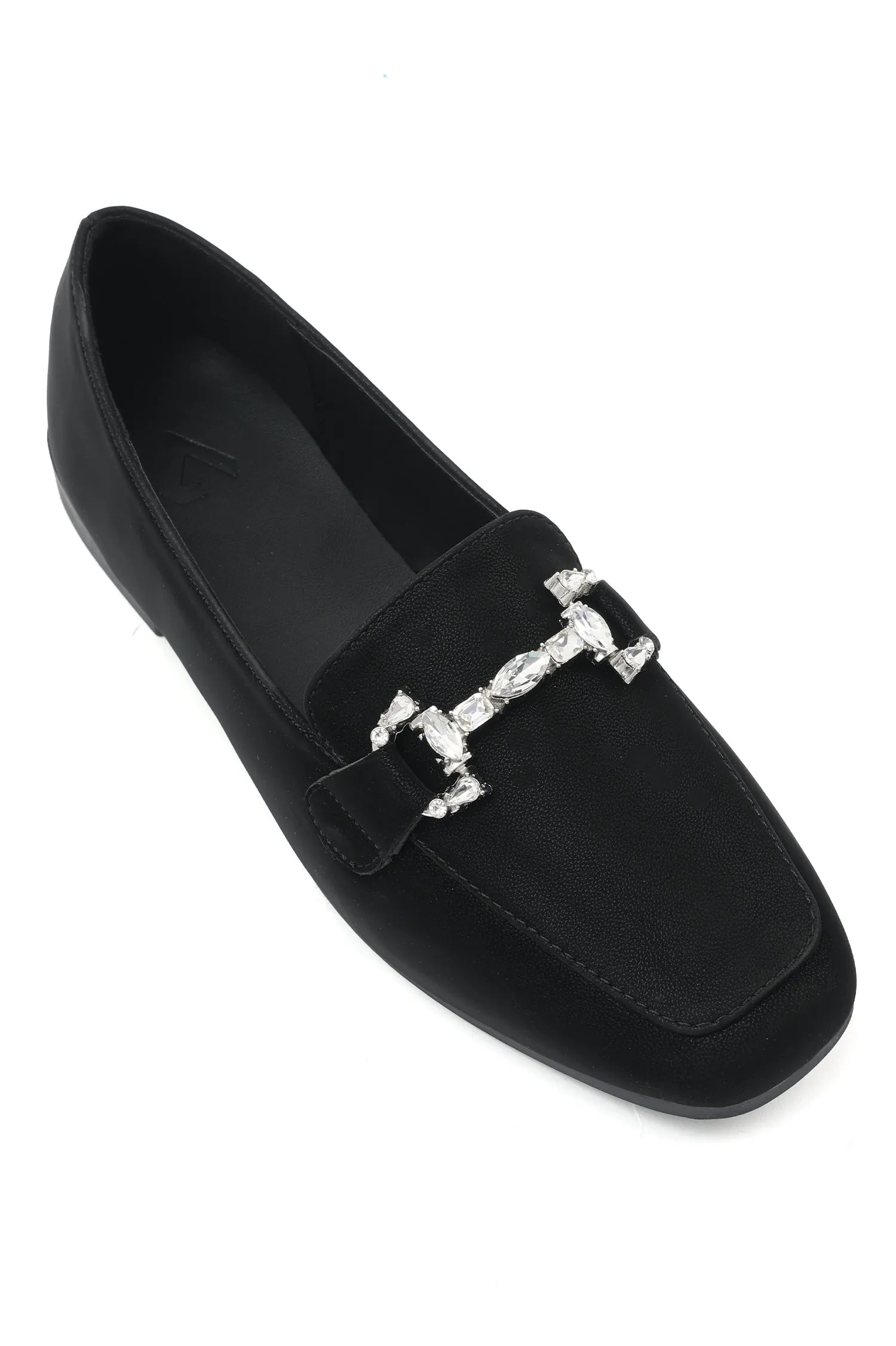 LUXE CRYSTAL LOAFERS-BLACK