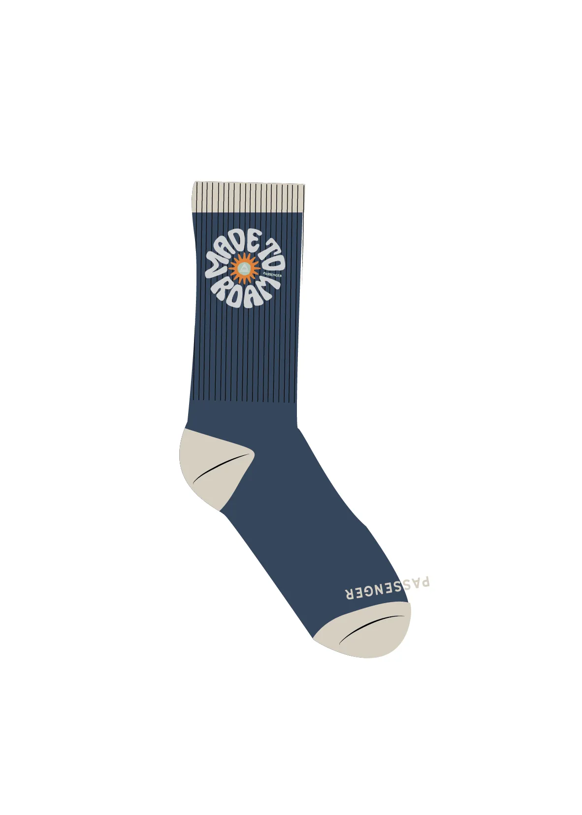 Made to Roam Graphic Crew Socks - Rich Navy