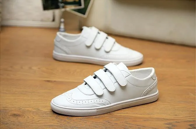 Men's Casual Comfortable Solid Color PU Leather Sneakers