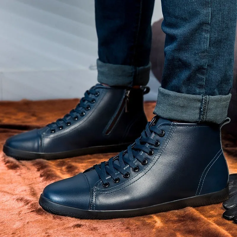 Men's Warm Lace-Up Ankle Boots