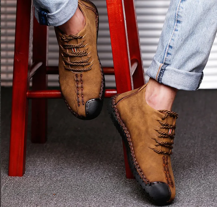 Men's Warm Winter Split Leather Boots