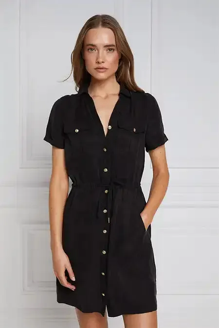 Military Shirt Dress (Black)