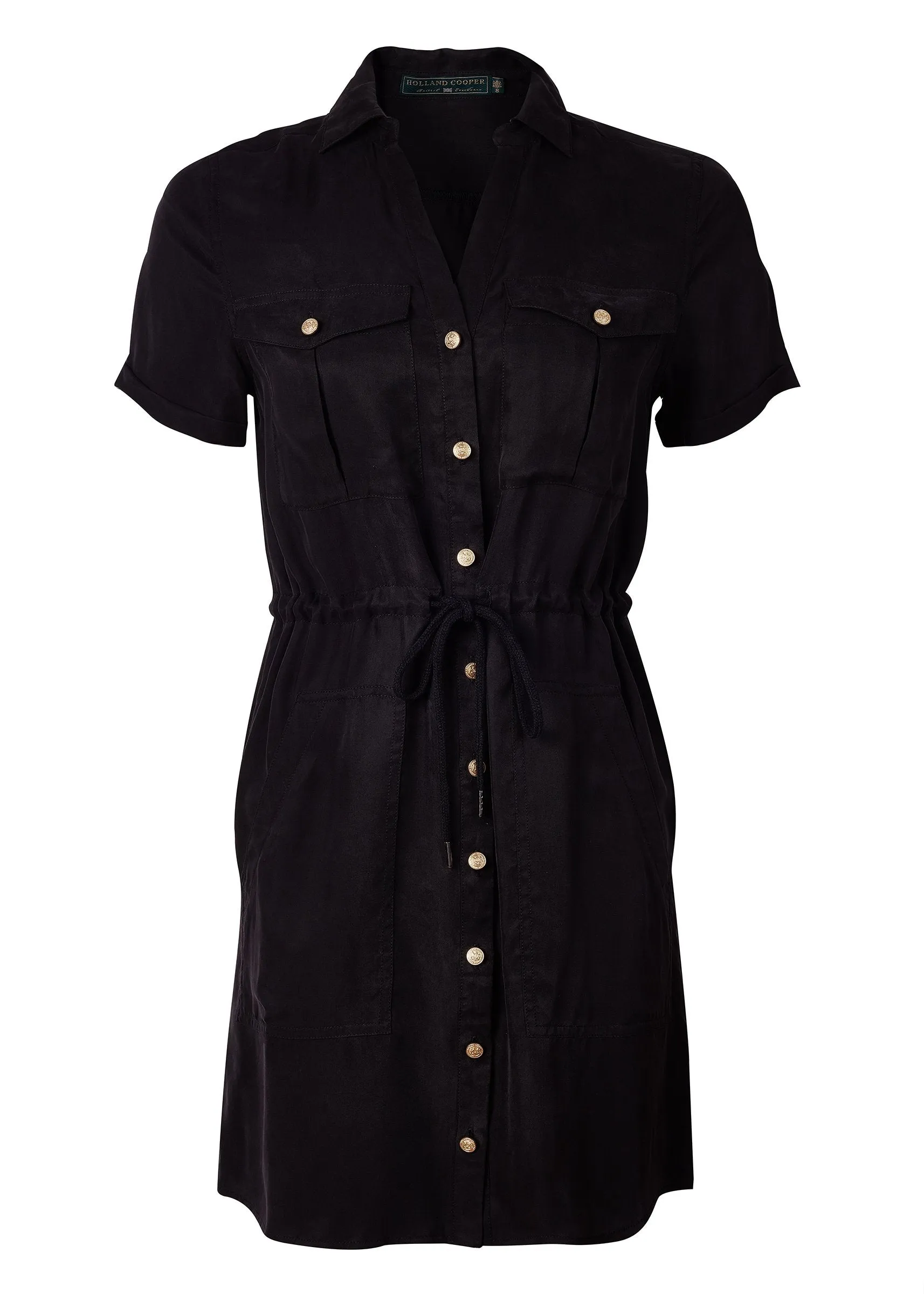 Military Shirt Dress (Black)