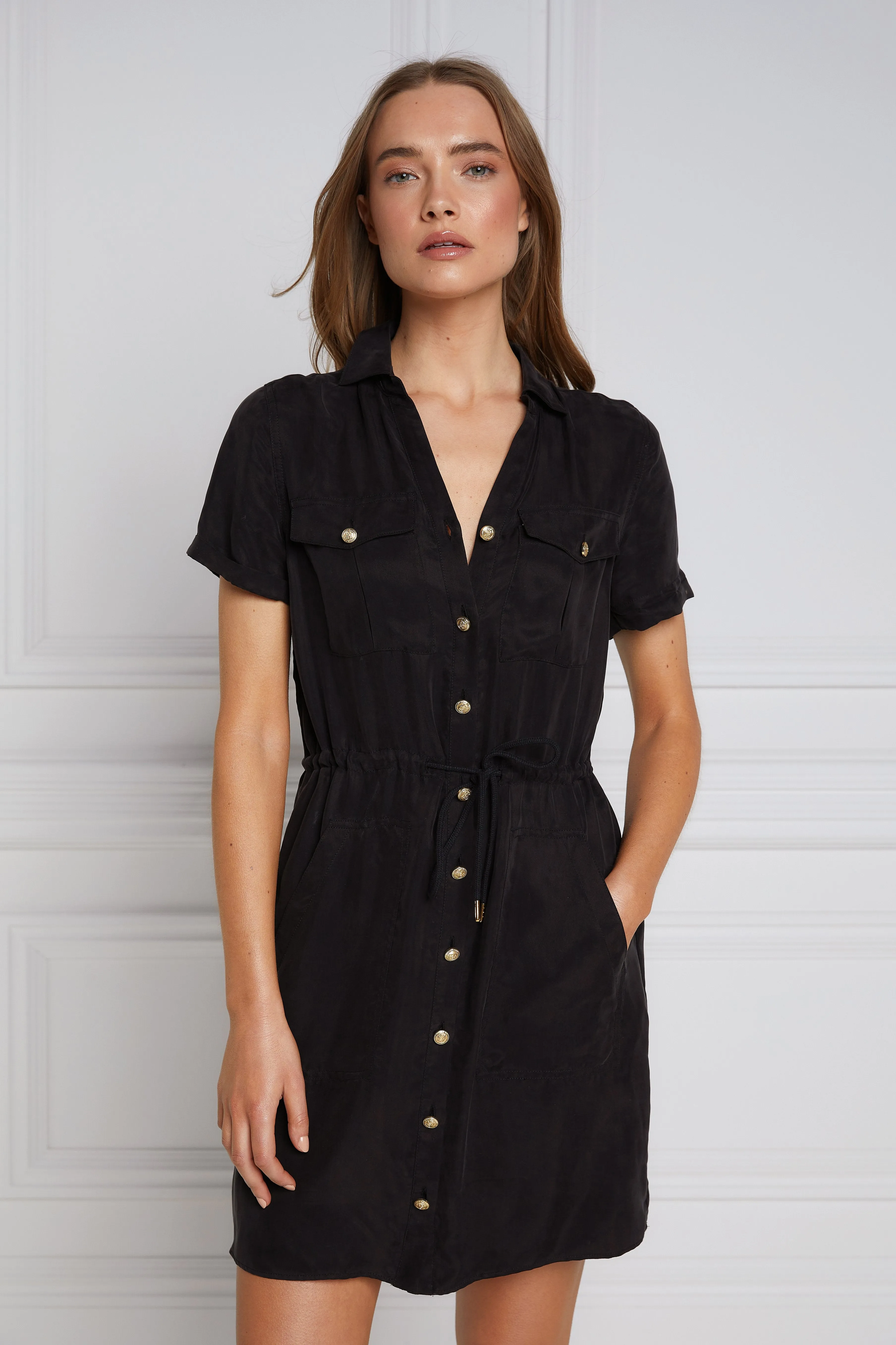 Military Shirt Dress (Black)