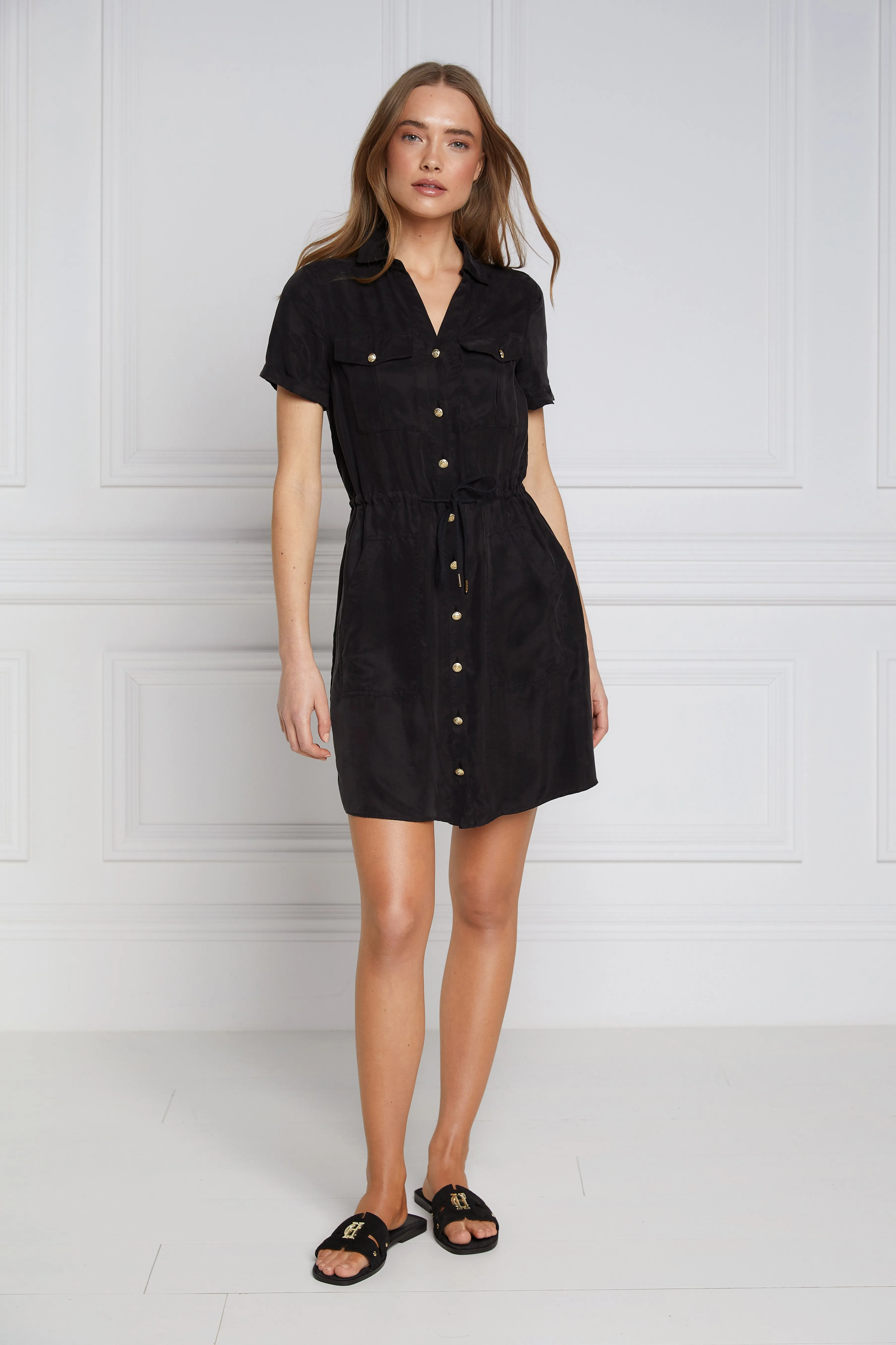 Military Shirt Dress (Black)