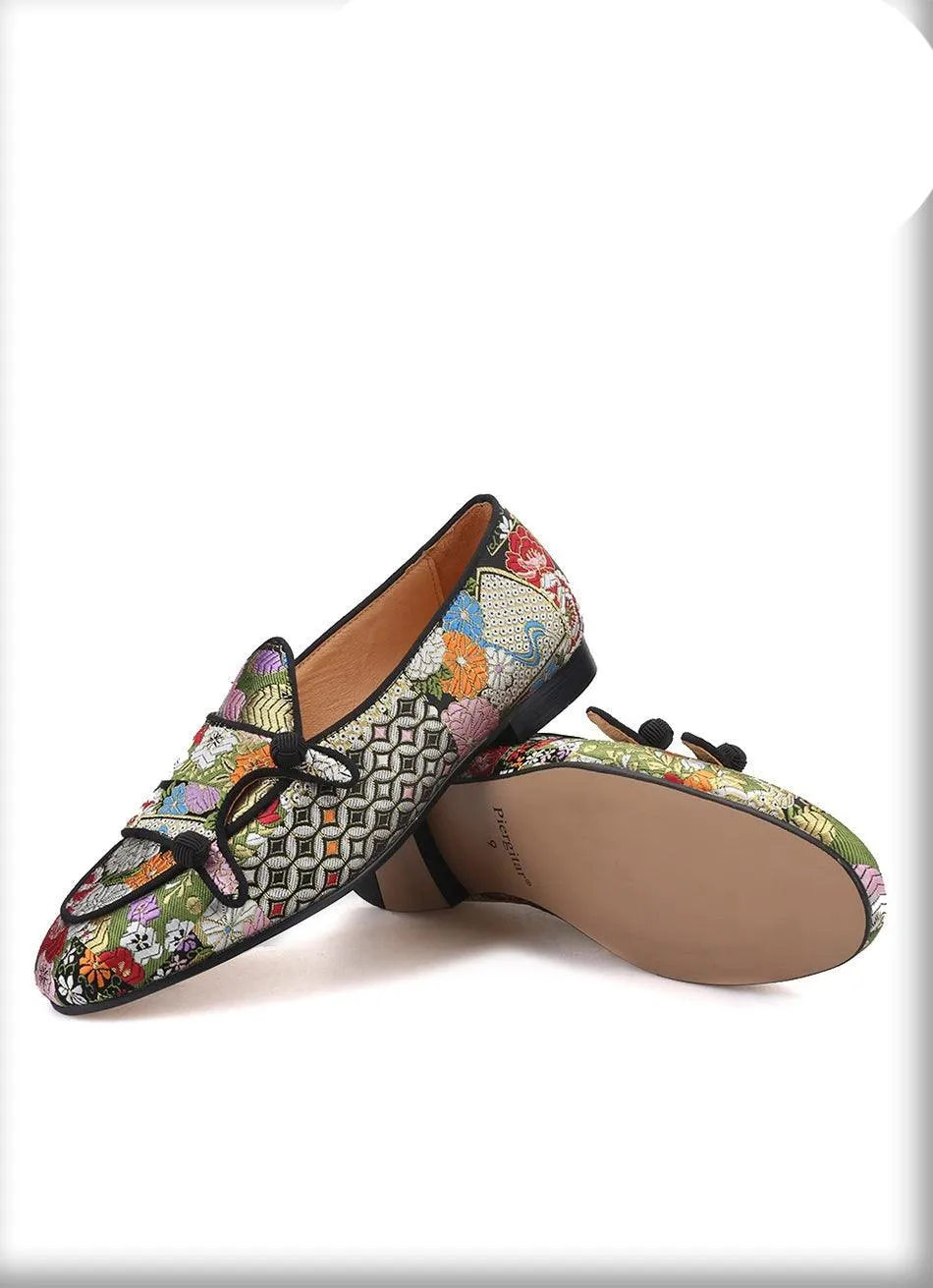 Multi Color Monk Strap Loafers - Men Shoes