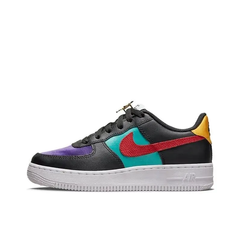 Nike Air Force 1 Low Men's and Women's Board Shoes Are Non Slip, Durable, Comfortable, Lightweight, Low Cut, Purple Yellow