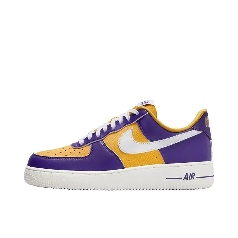 Nike Air Force 1 Low Men's and Women's Board Shoes Are Non Slip, Durable, Comfortable, Lightweight, Low Cut, Purple Yellow