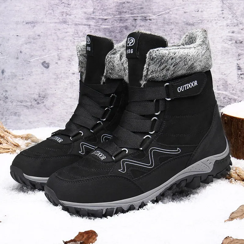 Plush Warm Men Ankle Waterproof Boots