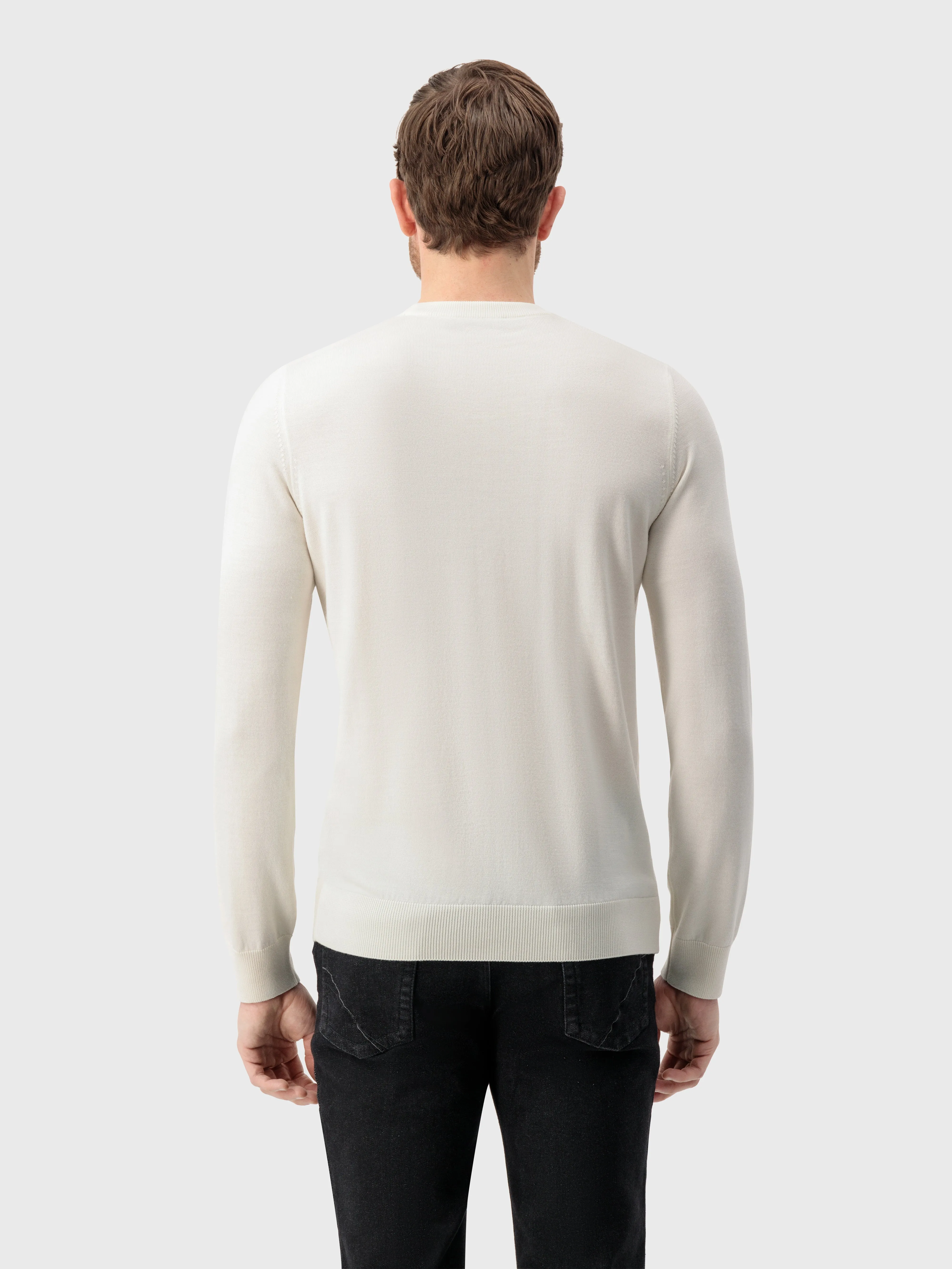 Round Neck Sweater White