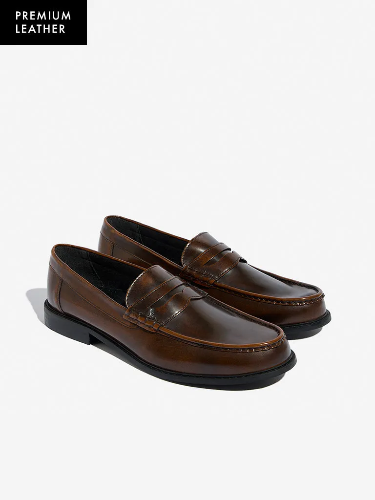 SOLEPLAY Tan Burgundy Loafers