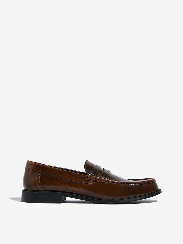 SOLEPLAY Tan Burgundy Loafers