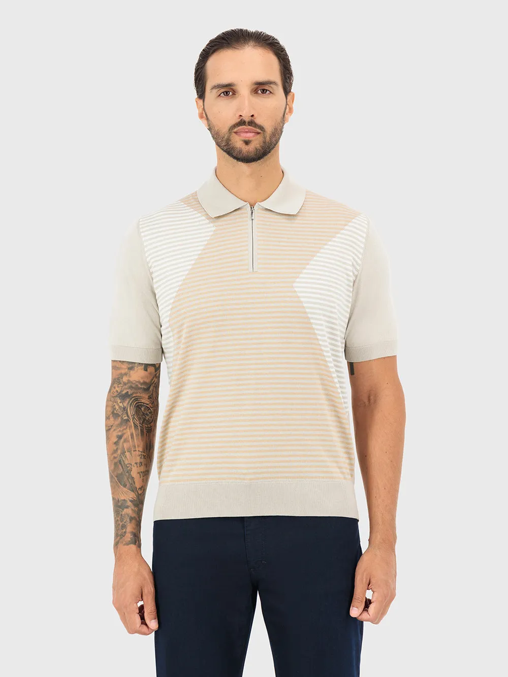 Striped Short Sleeve Polo