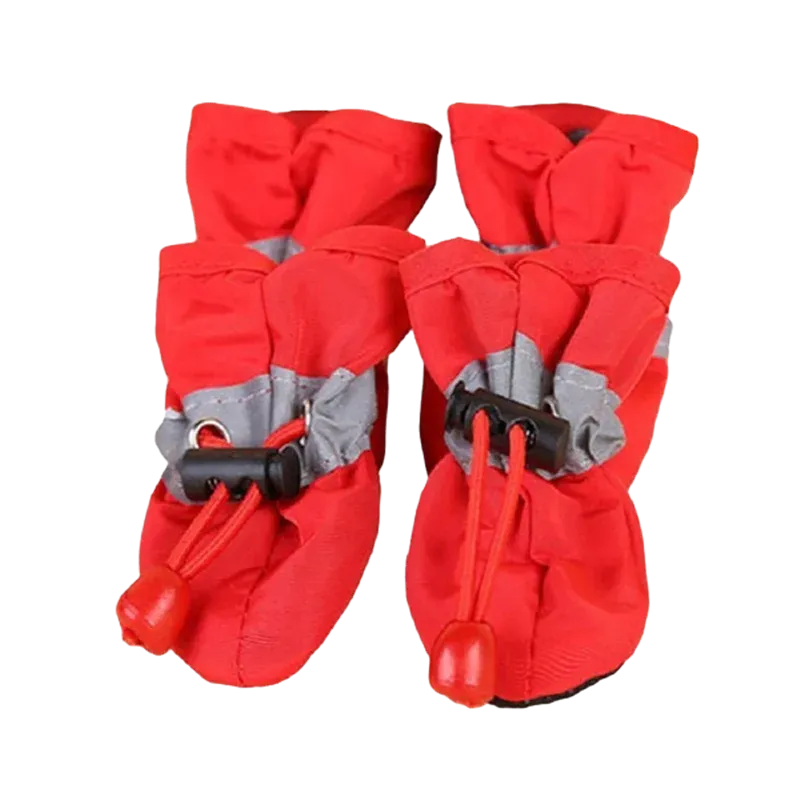 Trendy 4pcs/set Waterproof  Anti-slip Rain Boots for Small Cats & Dogs