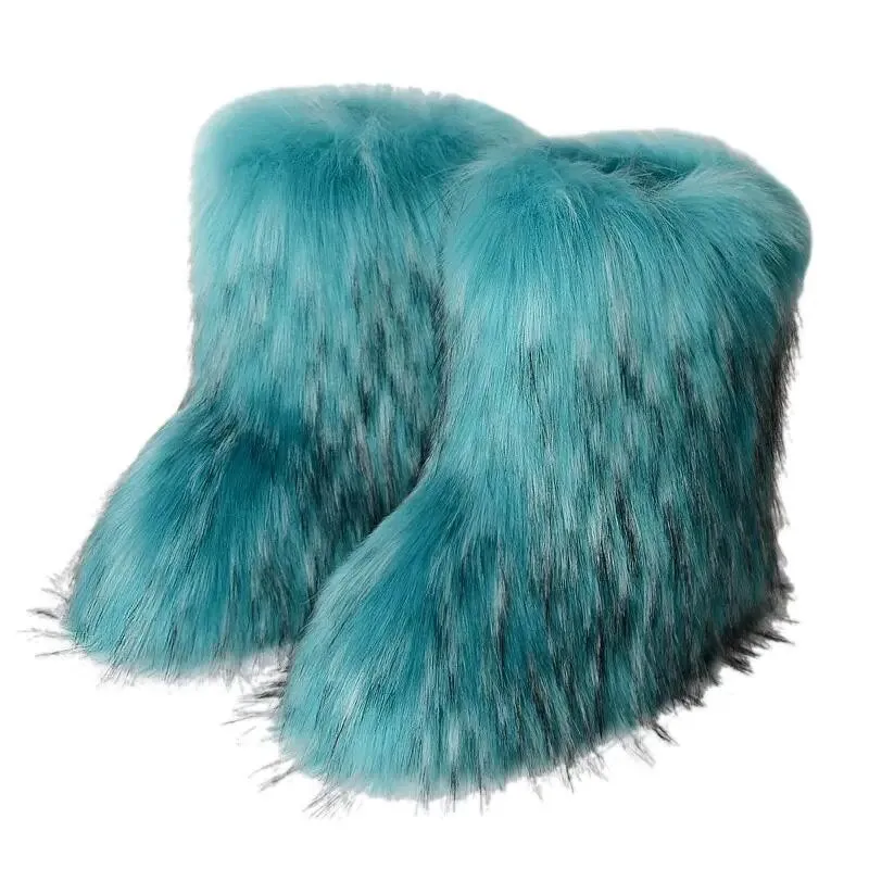 Trendy Faux Furry Fur Plush Boots