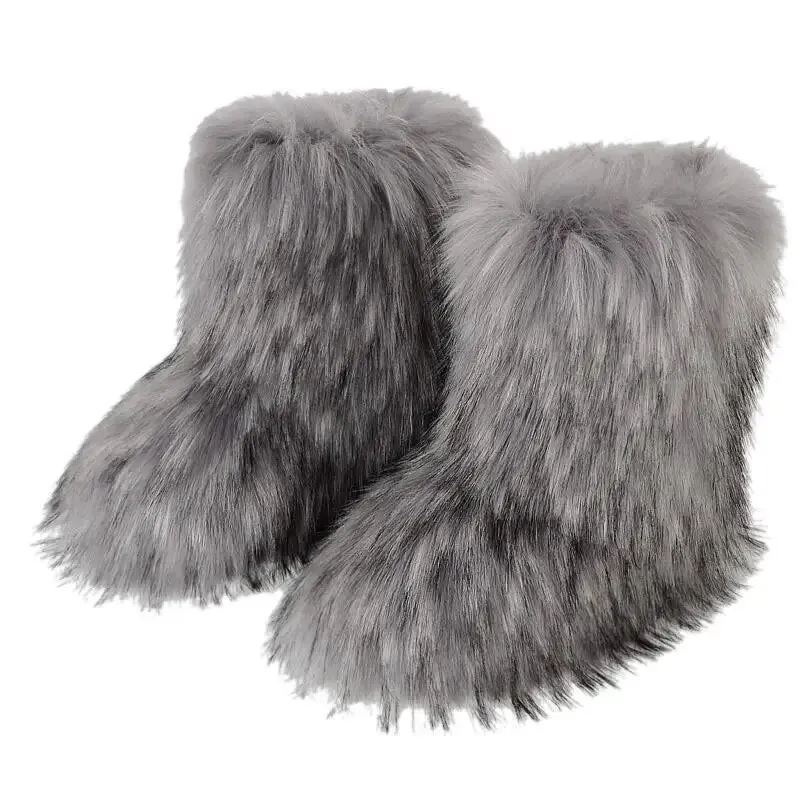 Trendy Faux Furry Fur Plush Boots