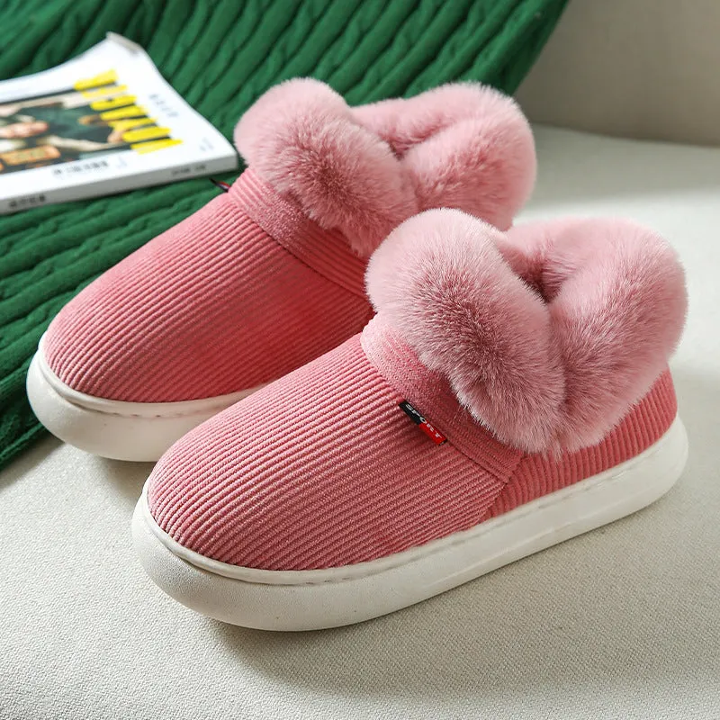 Warm & Cozy Plush Corduroy Slipper Shoes