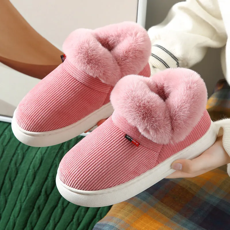 Warm & Cozy Plush Corduroy Slipper Shoes