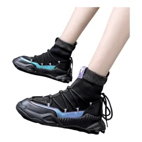 Women’s Breathable Sock Sneakers - High-Top Platform Shoes