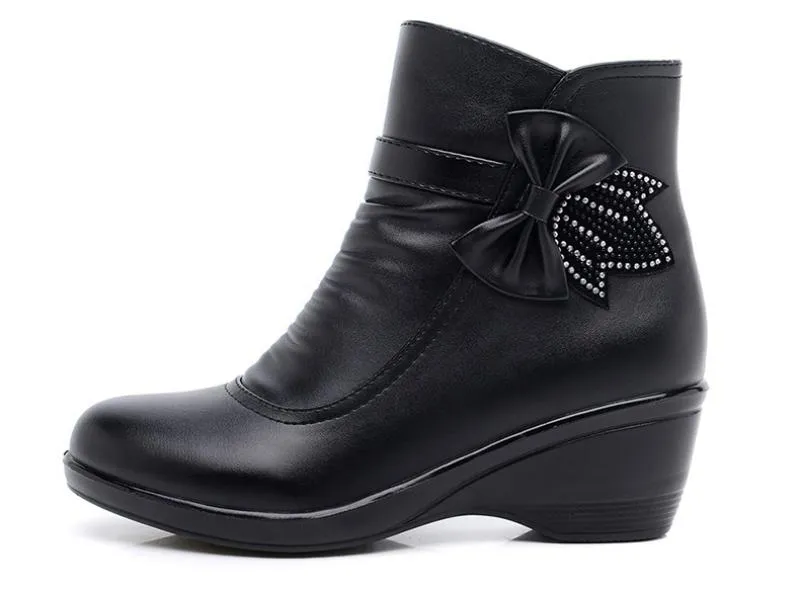 Women's Winter Warm Leather Ankle Boots