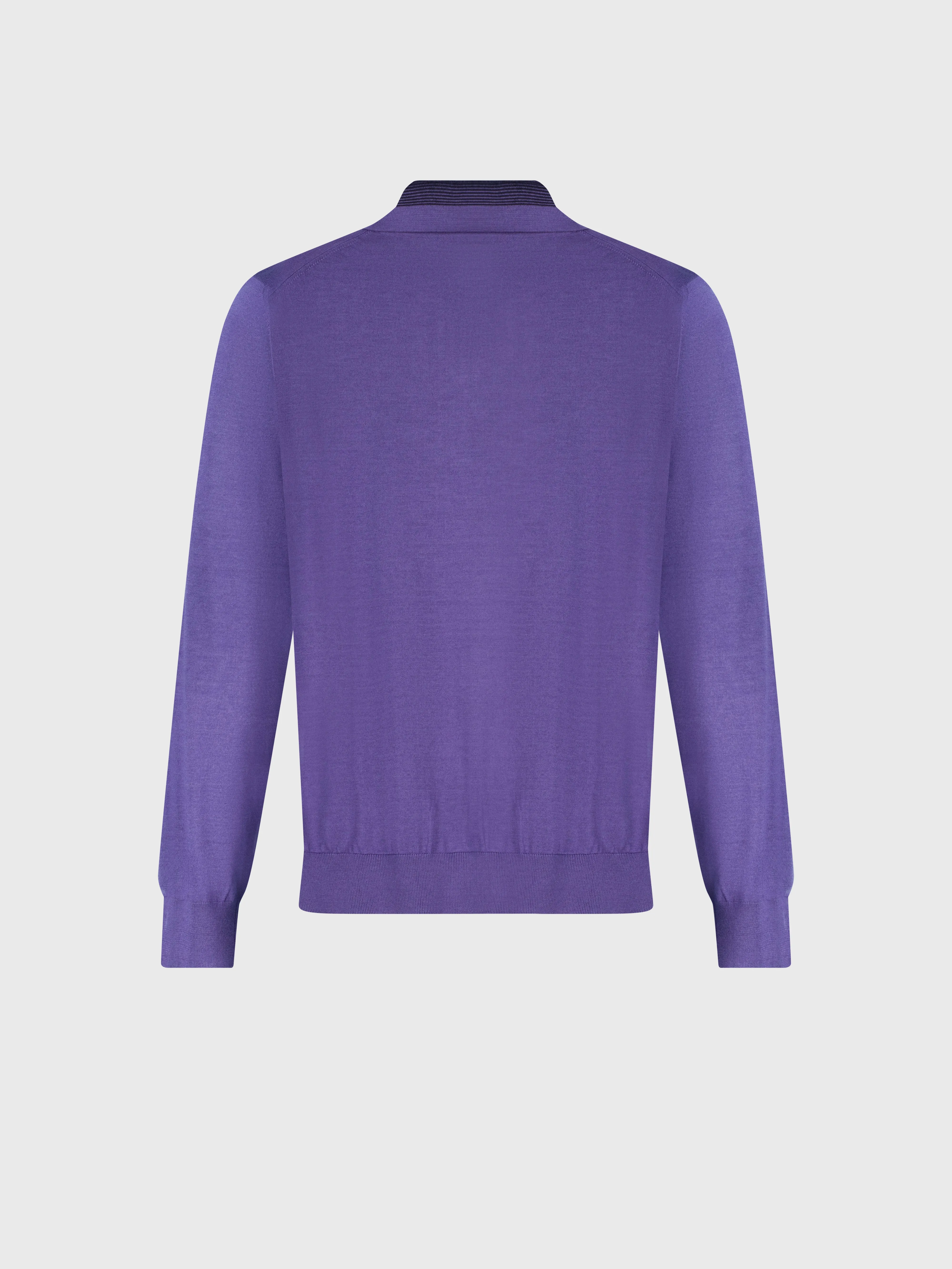 Zipped Polo Shirt Smoke Violet